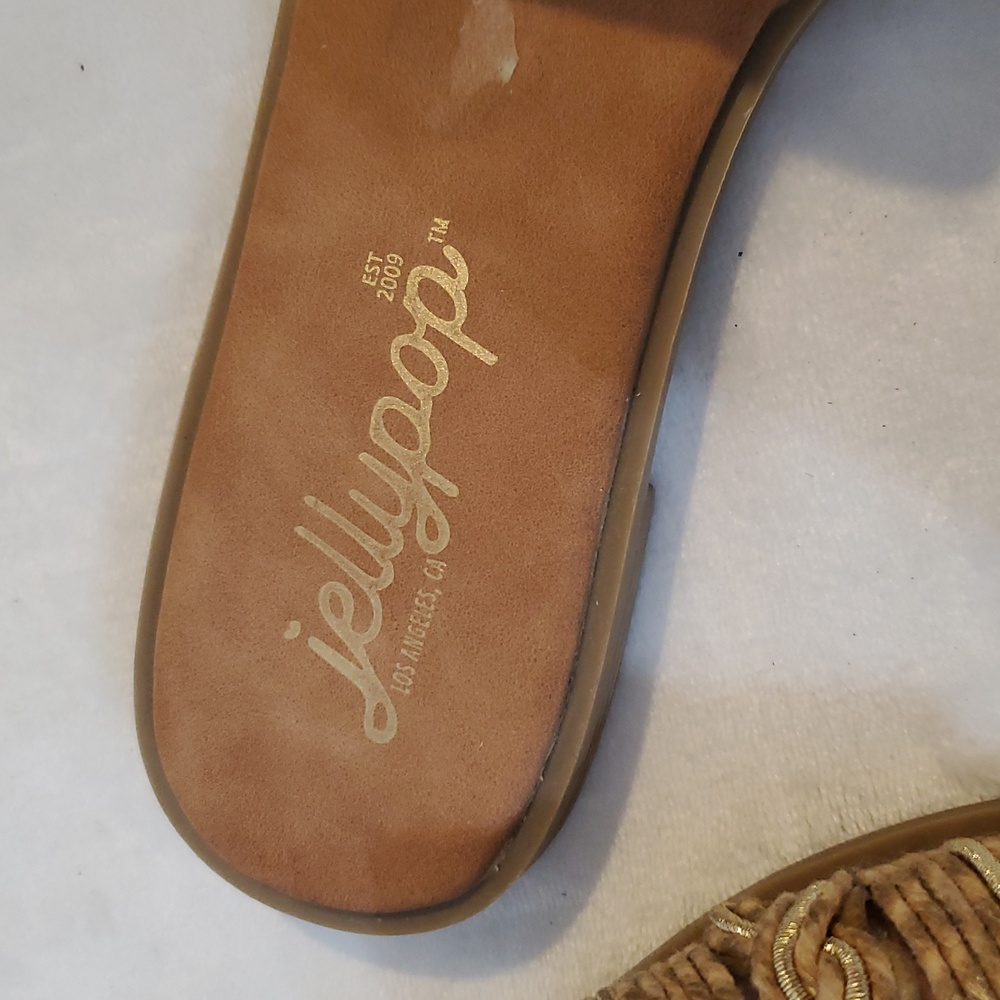 Jellypop Tan Woven Slide Sandals - Picture 3 of 5